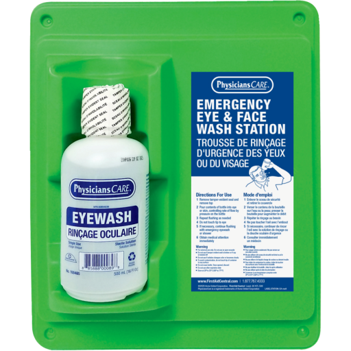 PhysiciansCare? Single Eye Wash Station with Full Bottle (500ml)