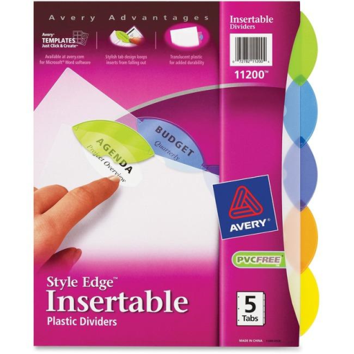 11220 BIG TAB INSERTABLE DIVIDERS, 5 TAB, 1 SET, EXTRA WIDE