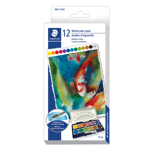 888-C12A602 STAEDTLER-Mars Limited WATERCOLOUR PAINT ASST+BRUS