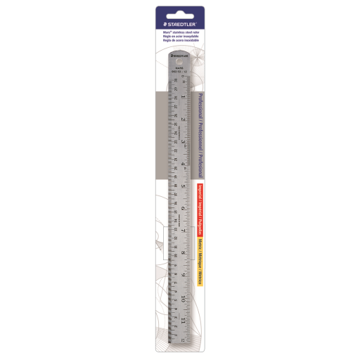 96353-12BK04 STAEDTLER-Mars Limited STEEL RULER CORK BACK.12