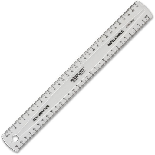 30cm Clear Non-Shatter Ruler /
R?gle in?clatable transparente 30cm