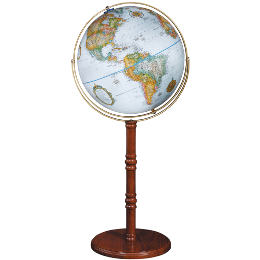 Edinburgh 16"/40.5 Cm Diameter Blue Ocean Floor Globe (English)