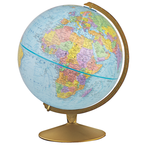 Explorer 12"/30Cm Diameter Blue Ocean Desk Globe With Metal And Semi-Meridian (English)