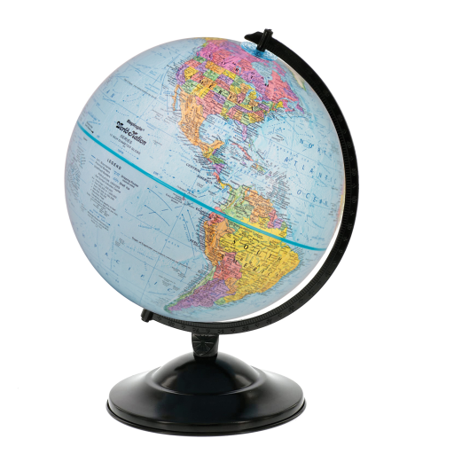 Replogle 12"/30Cm Diameter Blue Ocean Desk Globe With Black Metal And Semi-Meridian (English)