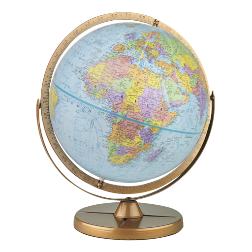 Replogle Pioneer Globe 12"/30Cm Diameter Blue Ocean Desk Globe With Metal And Full Meridian (French)