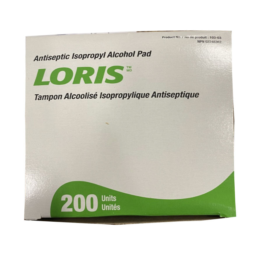 Loris Alcohol Antiseptic Swabs 70% Isopropyl Box 200 No Returns PPE