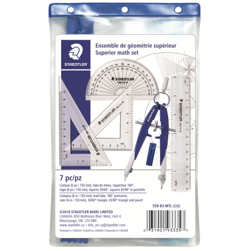 559-83-MTL02NA STAEDTLER-Mars Limited GEOMETRY SET 5pc POCK.