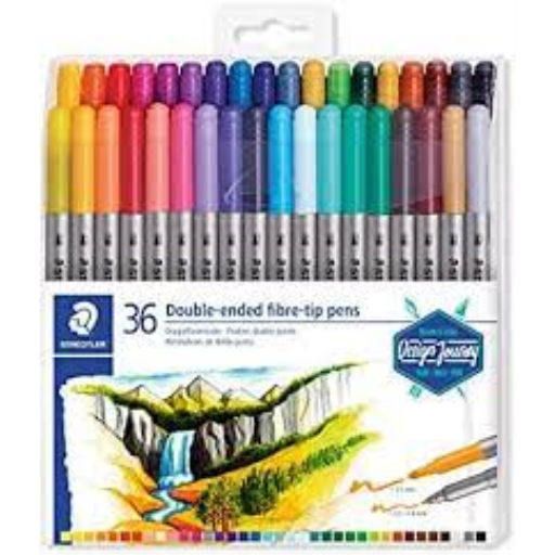 72-Pack Double Ended Fibre Tip Pens