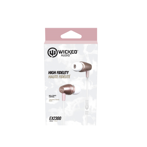 Wired Earbud w/Mic, Rose Gold, EX2300 Line