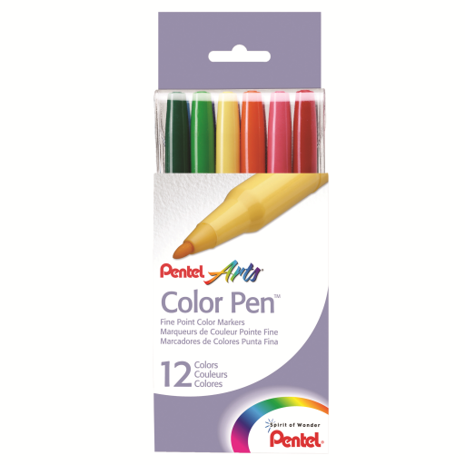 Pentel Arts Colour Pen (2.0mm) 12-Colour Set