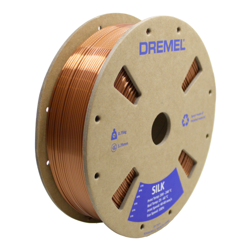 3D Silk PLA Filament Spool, 1.75mm Diameter, Copper 0.75kg