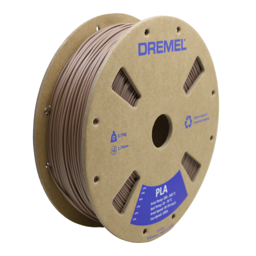 3D PLA Filament Spool, 1.75mm Diameter, Matte Brown 0.75kg