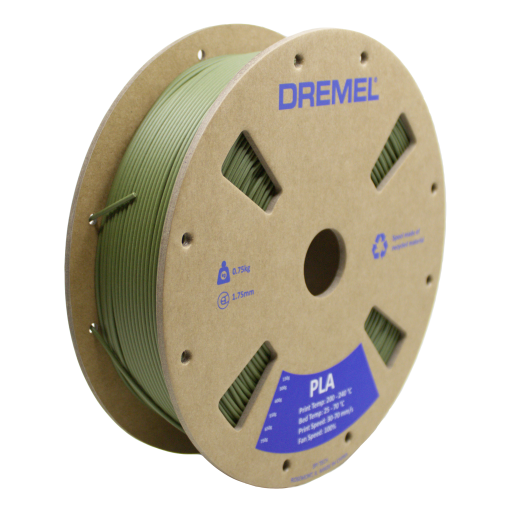 3D PLA Filament Spool, 1.75mm Diameter, Matte Olive Green 0.75kg