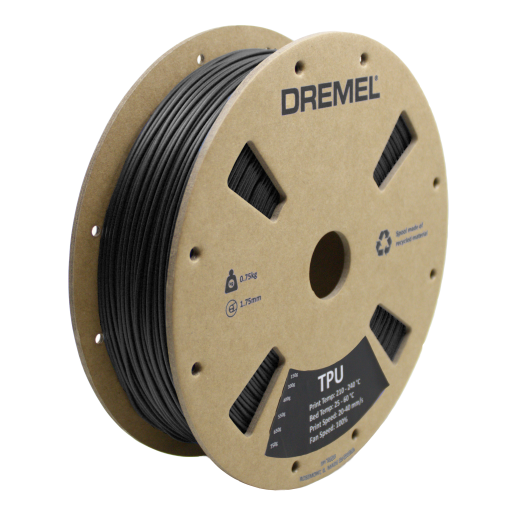 3D TPU Filament Spool, 1.75mm Diameter, Black 0.75kg