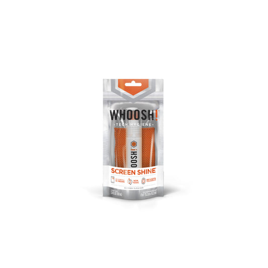 Whoosh! Screen Shine 100mL GoXL Spray with Antimicrobial Cloth Non-Toxic Alcohol & Ammonia Free Formula