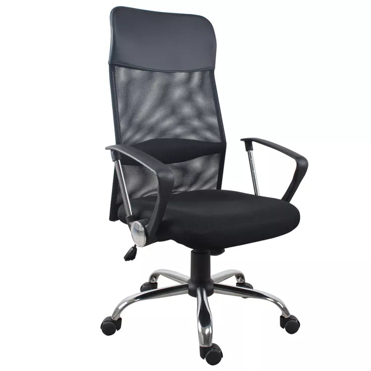 Xtech Office Chair Turin Executive Mesh Back Armrests Tilt 14° Adjustable Height Steel Base - Black