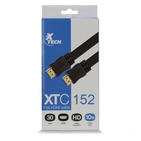 Xtech HDMI Cable Male to Male Gold Plated Contacts - 10ft - Black