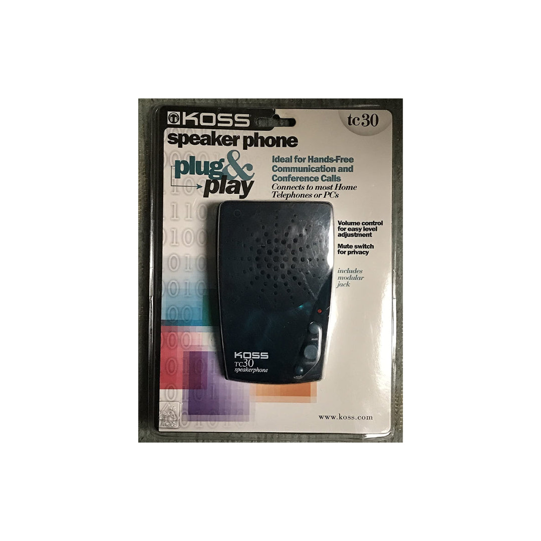 Koss Speakerphone for PC and Telephone Handfree for Conference Calls Volume & Mute Controls - Black