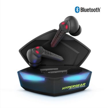 HyperGear  Earbuds Bluetooth CobraStrike Passive Noise Cancelling 25Hr Playtime Built in Mic Touch Sensor Controls Charging Case - Black