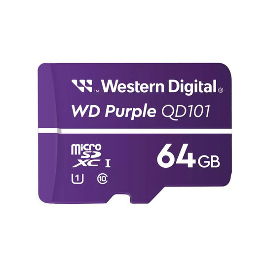 Western Digital Purple MicroSD 64GB MicroSDXC Card Ideal for Security Surveillance -25 to 85 Degrees C