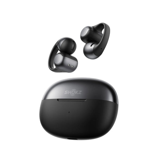 Shokz OpenDots ONE BLACK True Wireless Earbuds Clip On Nickel Titanium Ultra Lightweight Compact Bass Power Wireless Charge Case 40hr Playtime